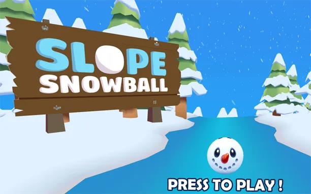 Snowball rolling down an icy slope in Slope Snowball