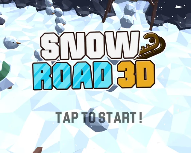 Sled racing down a snowy mountain in Snow Road 3D